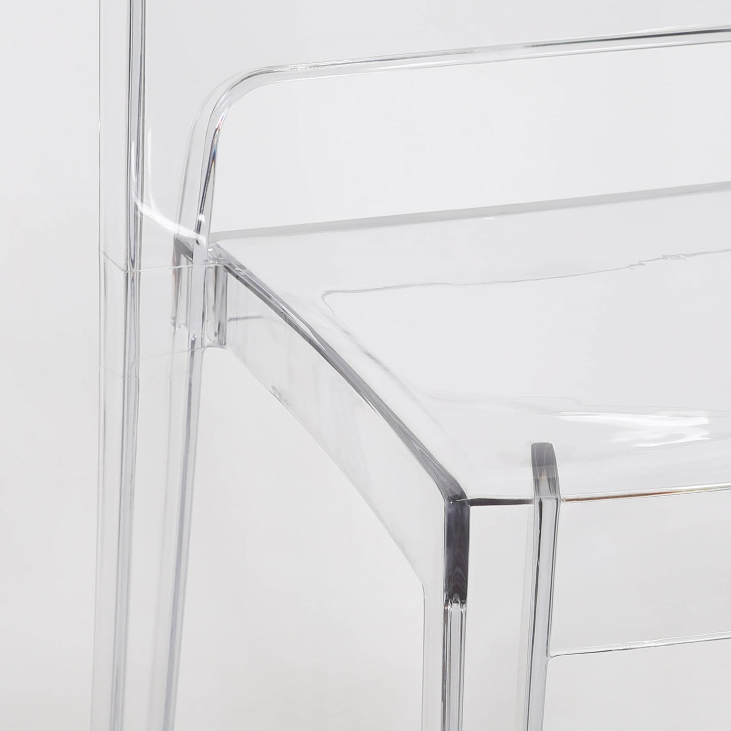 Square Back Clear Ghost Transparent Tapered Dining Chair