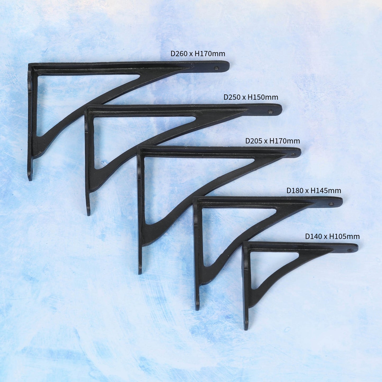 Black Finish Cast Iron Cistern Wall Shelf Bracket