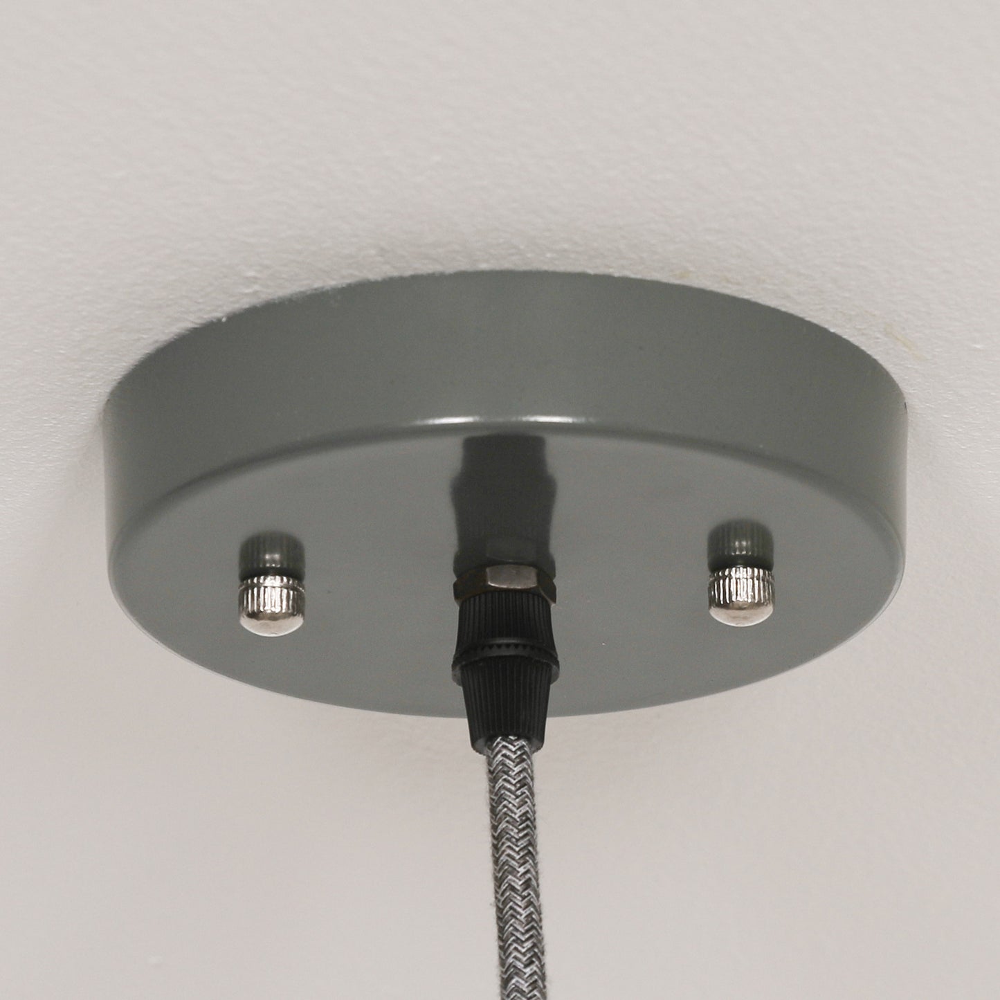 Factory Style Enamel Medium Industrial Grey Ceiling Light With Adjustable Cord