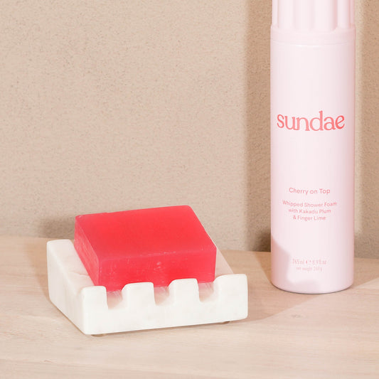 Natural White Marble Slanted Draining Soap and Sponge Dish