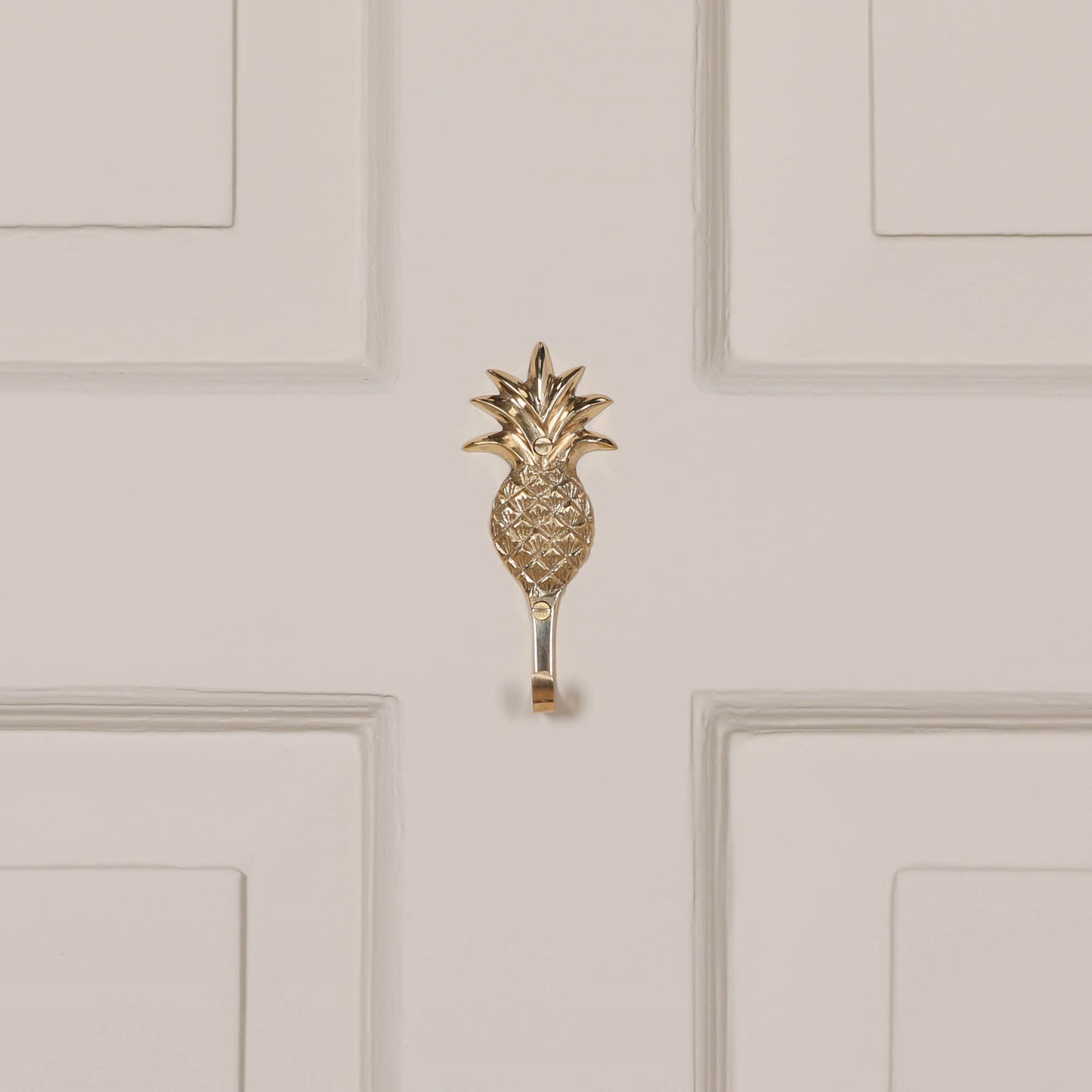 Exotic Pineapple Metal Polished Brass Wall Mounted Hook