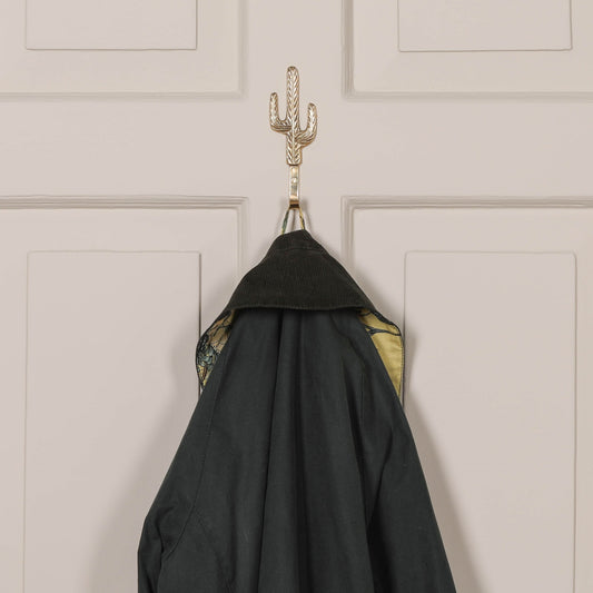 Cactus Metal Brass Western Inspired Wall Mounted Hook