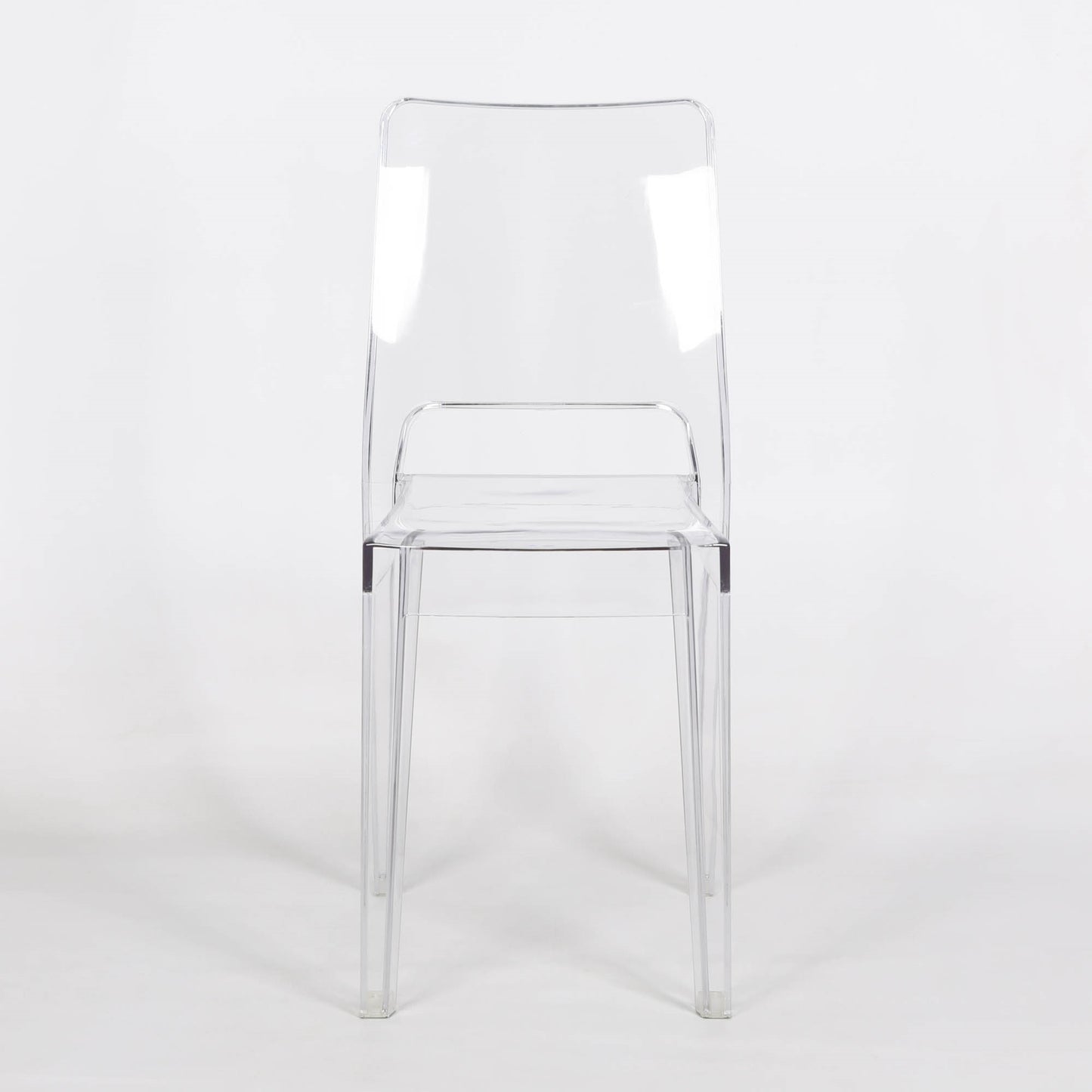Square Back Clear Ghost Transparent Tapered Dining Chair