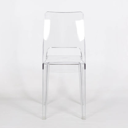 Square Back Clear Ghost Transparent Tapered Dining Chair