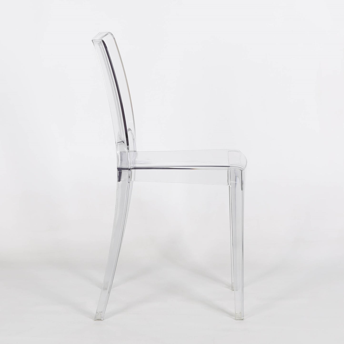 Square Back Clear Ghost Transparent Tapered Dining Chair