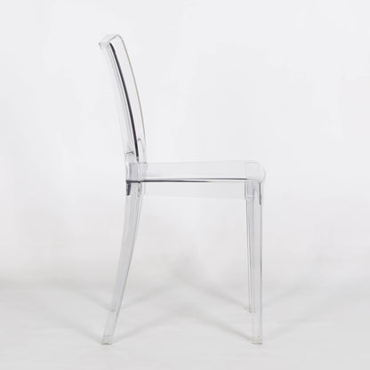 Square Back Clear Ghost Transparent Tapered Dining Chair