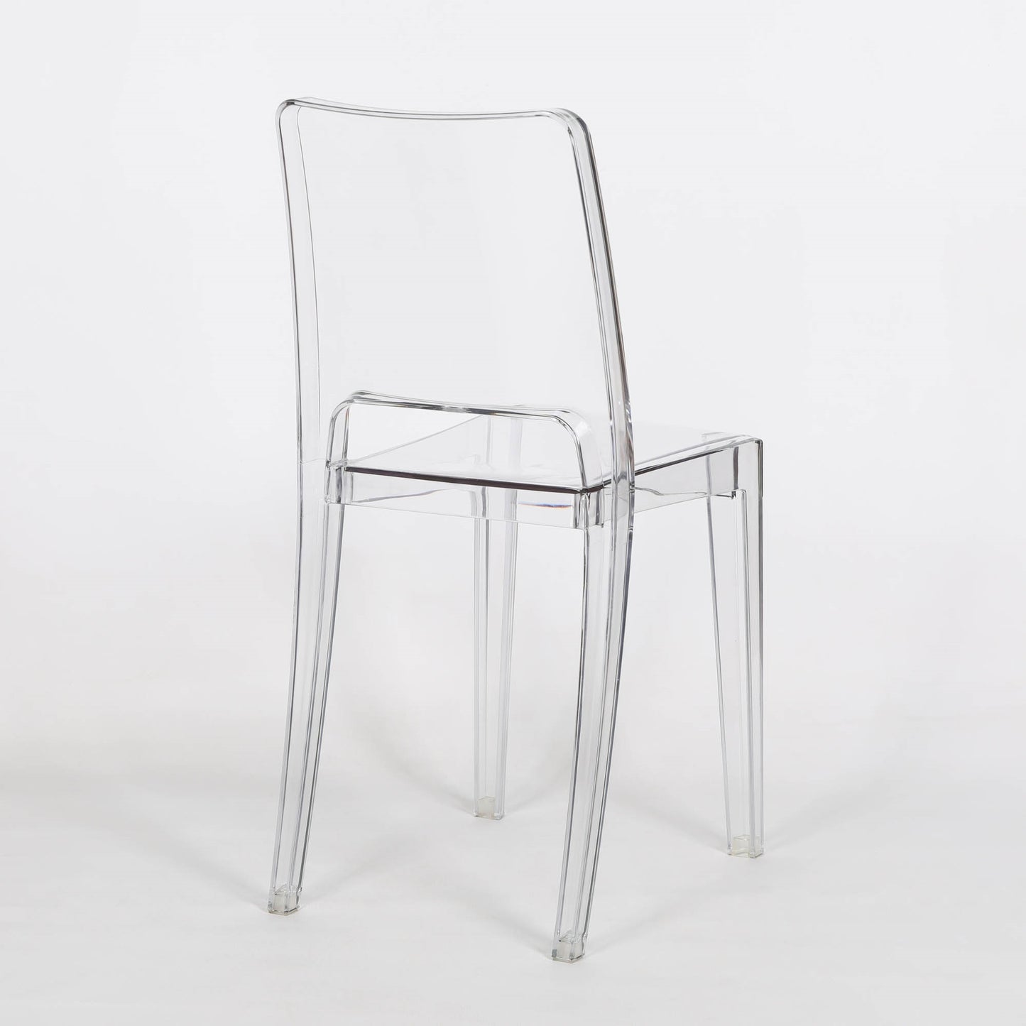 Square Back Clear Ghost Transparent Tapered Dining Chair