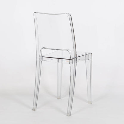 Square Back Clear Ghost Transparent Tapered Dining Chair