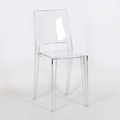 Square Back Clear Ghost Transparent Tapered Dining Chair
