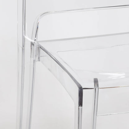 Square Back Clear Ghost Transparent Tapered Dining Chair