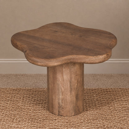 Dark Wood Asymmetrical Side Table