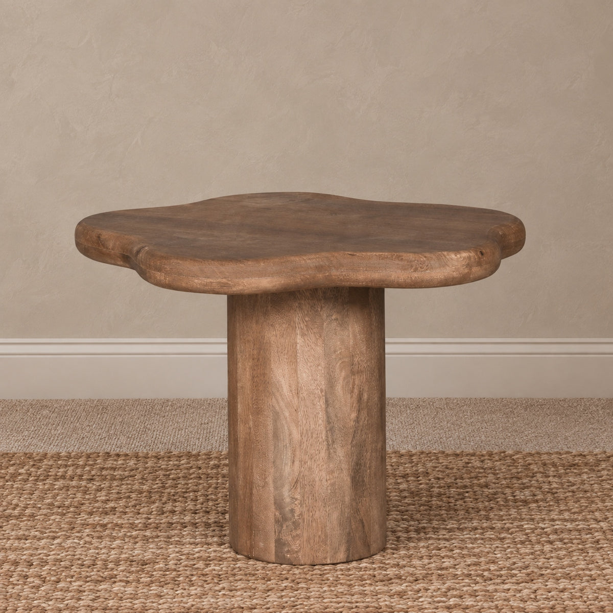 Dark Wood Asymmetrical Side Table
