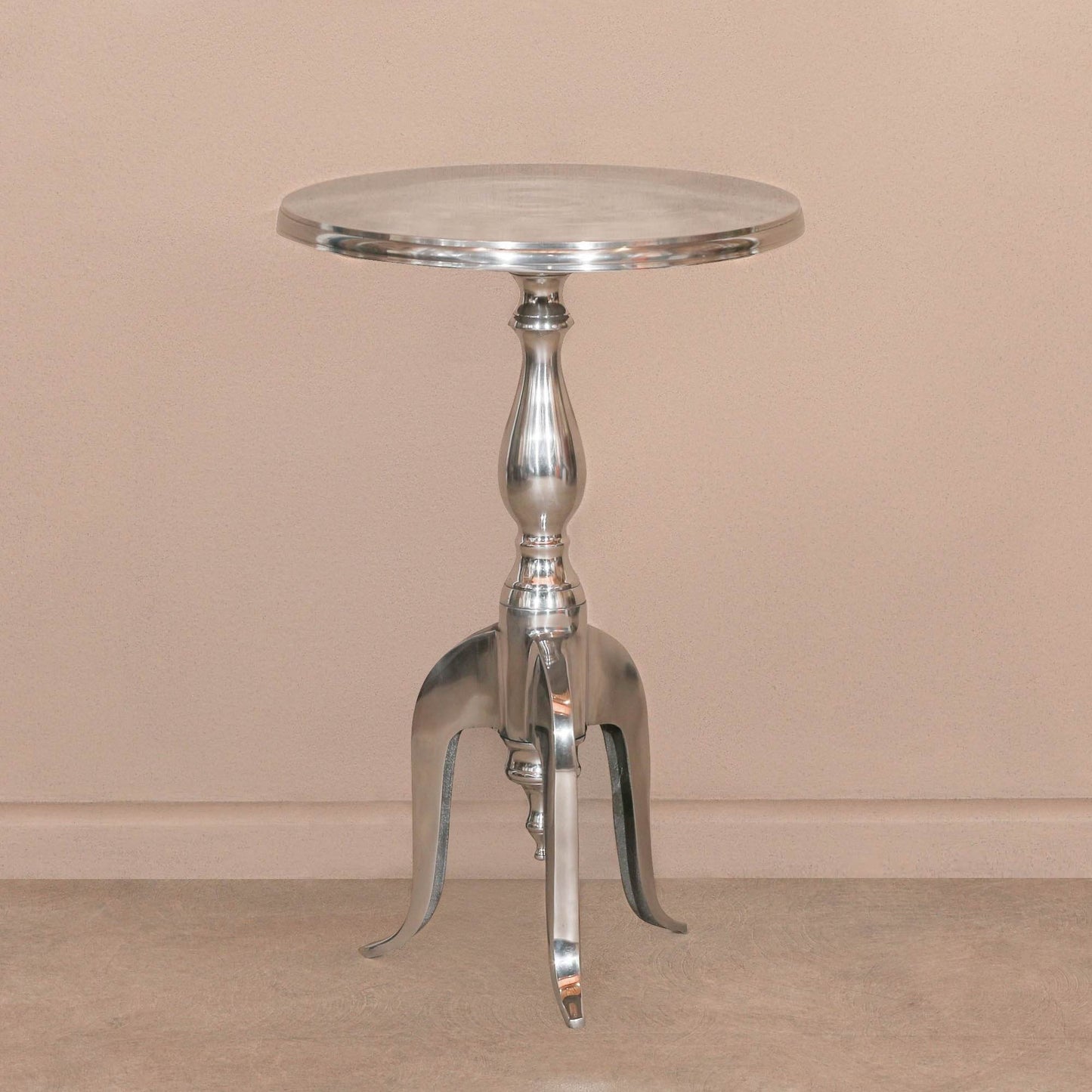 Aluminium Metal Round Side Occasional Table Wine Table Lamp Table - Esmae & Rose