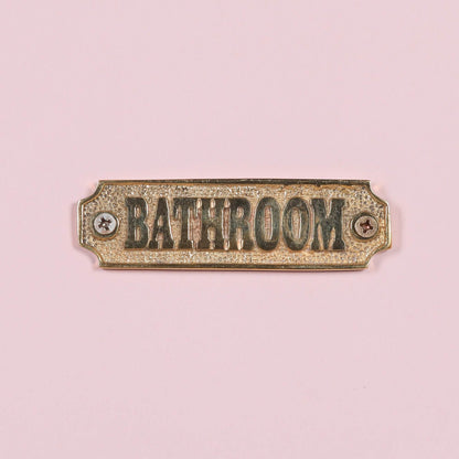 Vintage Victorian Style TOILET BATHROOM Door Sign Cast Iron Brass Period Plaque Metal - Esmae & Rose