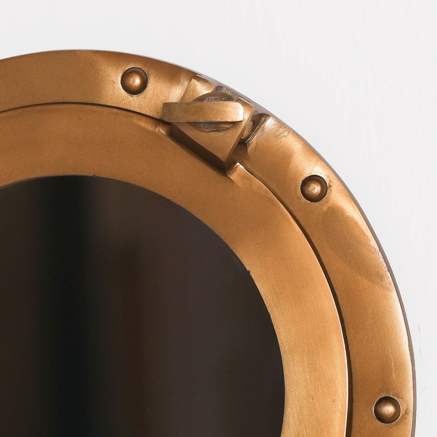 Nautical Seaside Style Porthole Wall Mirror in Brass Colour Finish - Esmae & Rose