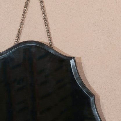 Bevelled Mid Century Ornate Scalloped Frameless Hanging Wall Mirror