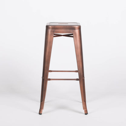 Industrial Style Metal Vintage Copper Rose Gold Paint Finish Bar Stool Breakfast