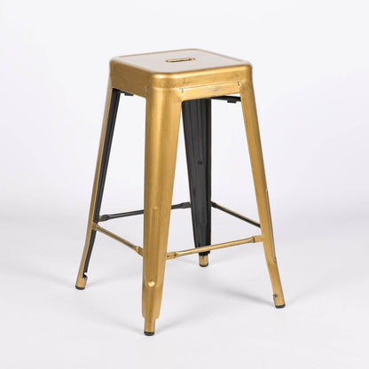 Industrial Loft Style Metal Gold Paint Finish Bar Stool Breakfast - Esmae & Rose