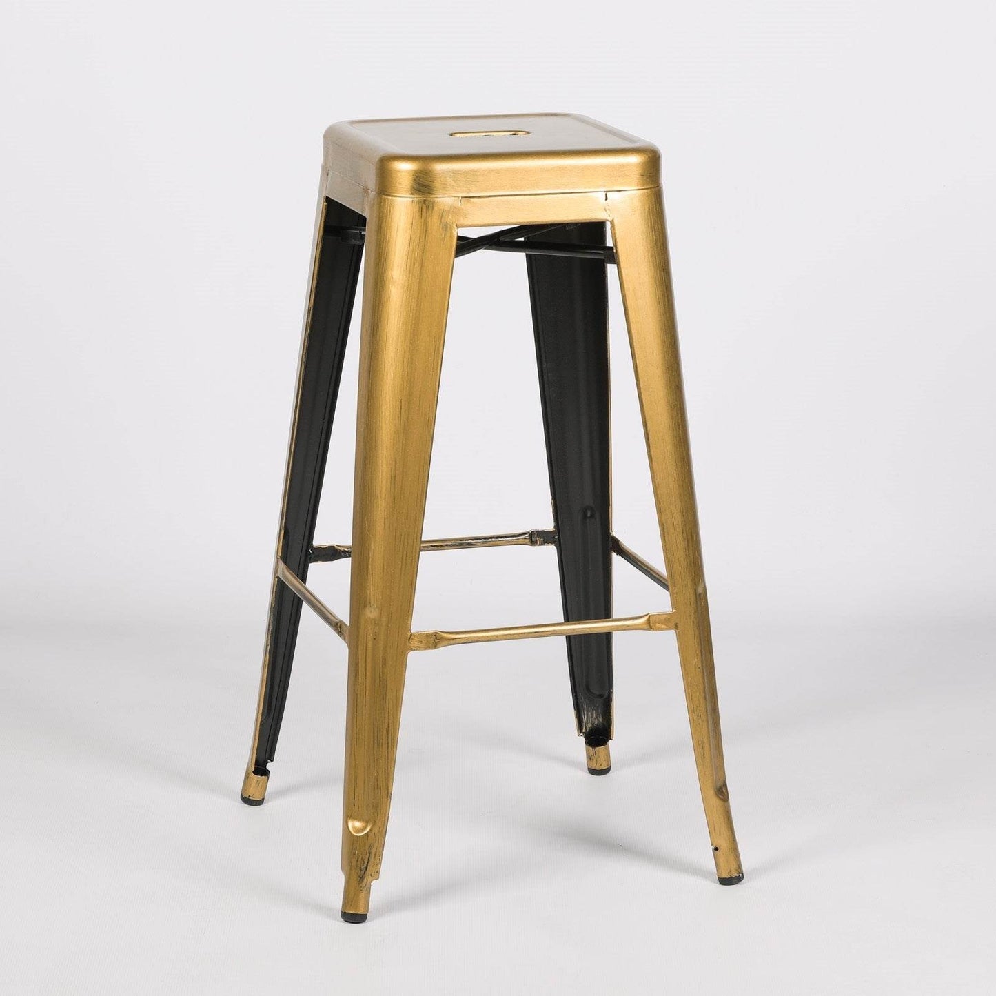 Industrial Loft Style Metal Gold Paint Finish Bar Stool Breakfast - Esmae & Rose