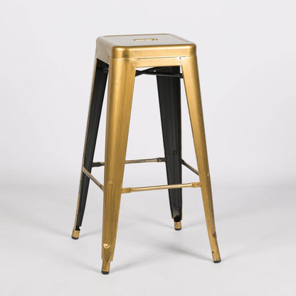 Industrial Loft Style Metal Gold Paint Finish Bar Stool Breakfast - Esmae & Rose