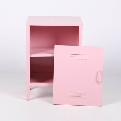 Industrial Metal Locker Storage Bedside Pink Cupboard - Esmae & Rose