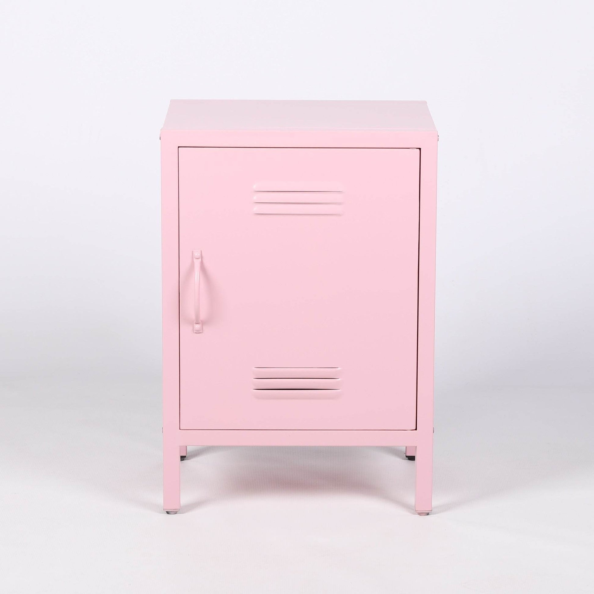 Industrial Metal Locker Storage Bedside Pink Cupboard - Esmae & Rose