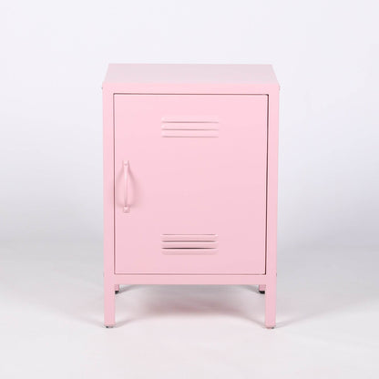 Industrial Metal Locker Storage Bedside Pink Cupboard - Esmae & Rose