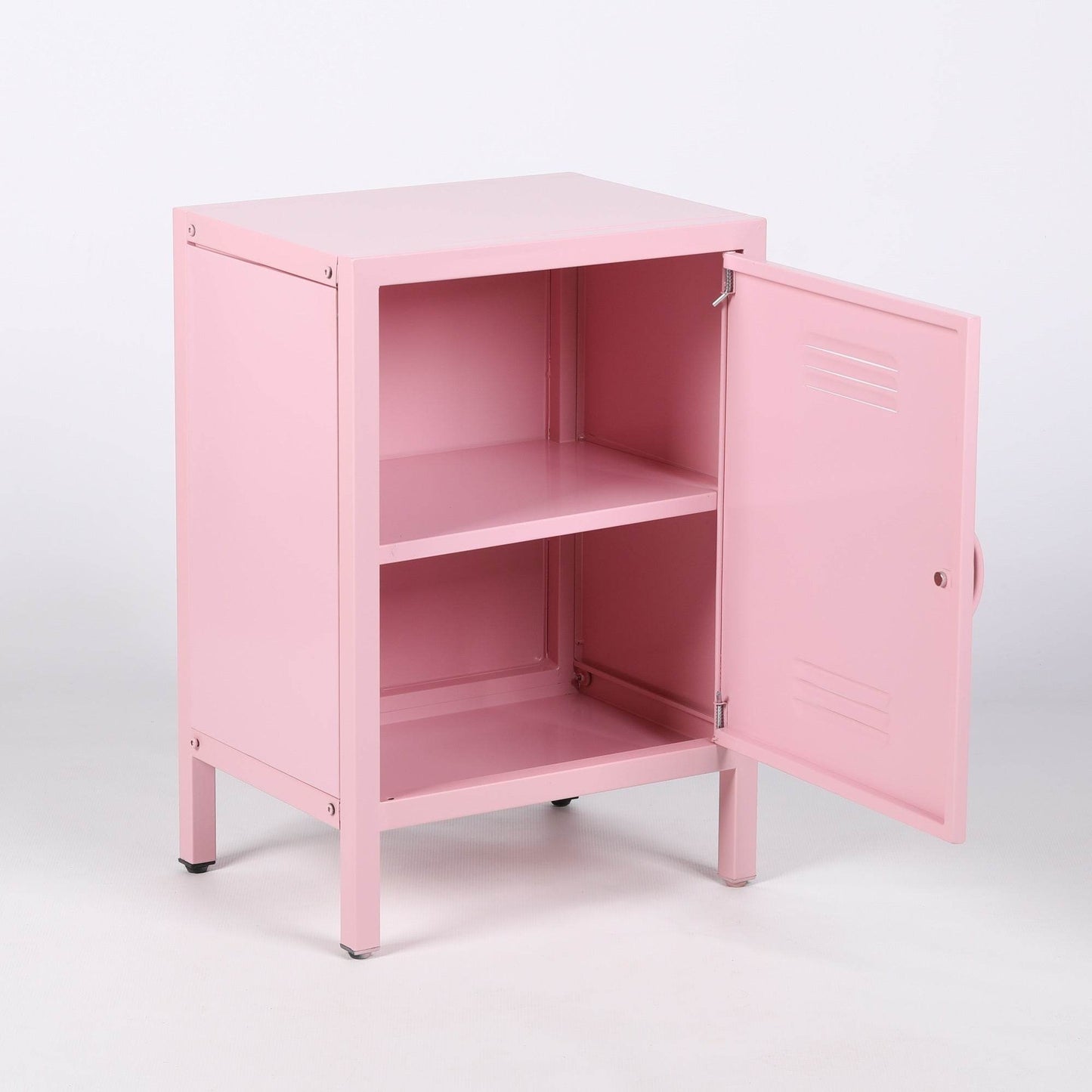 Industrial Metal Locker Storage Bedside Pink Cupboard - Esmae & Rose