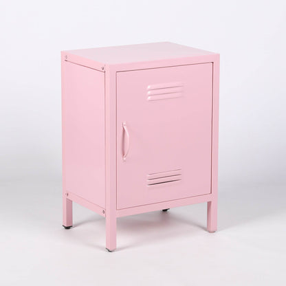 Industrial Metal Locker Storage Bedside Pink Cupboard - Esmae & Rose