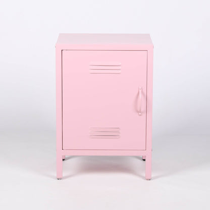 Industrial Metal Locker Storage Bedside Pink Cupboard - Esmae & Rose