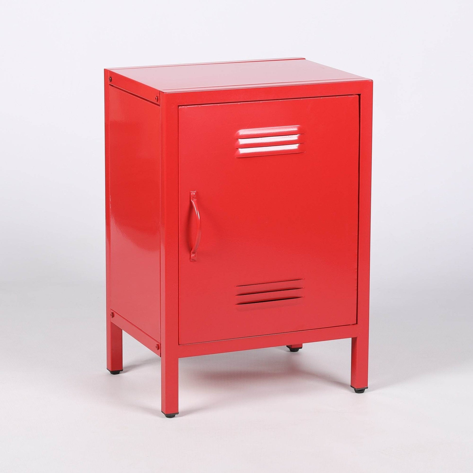 Industrial Metal Locker Storage Bedside Red Cupboard - Esmae & Rose