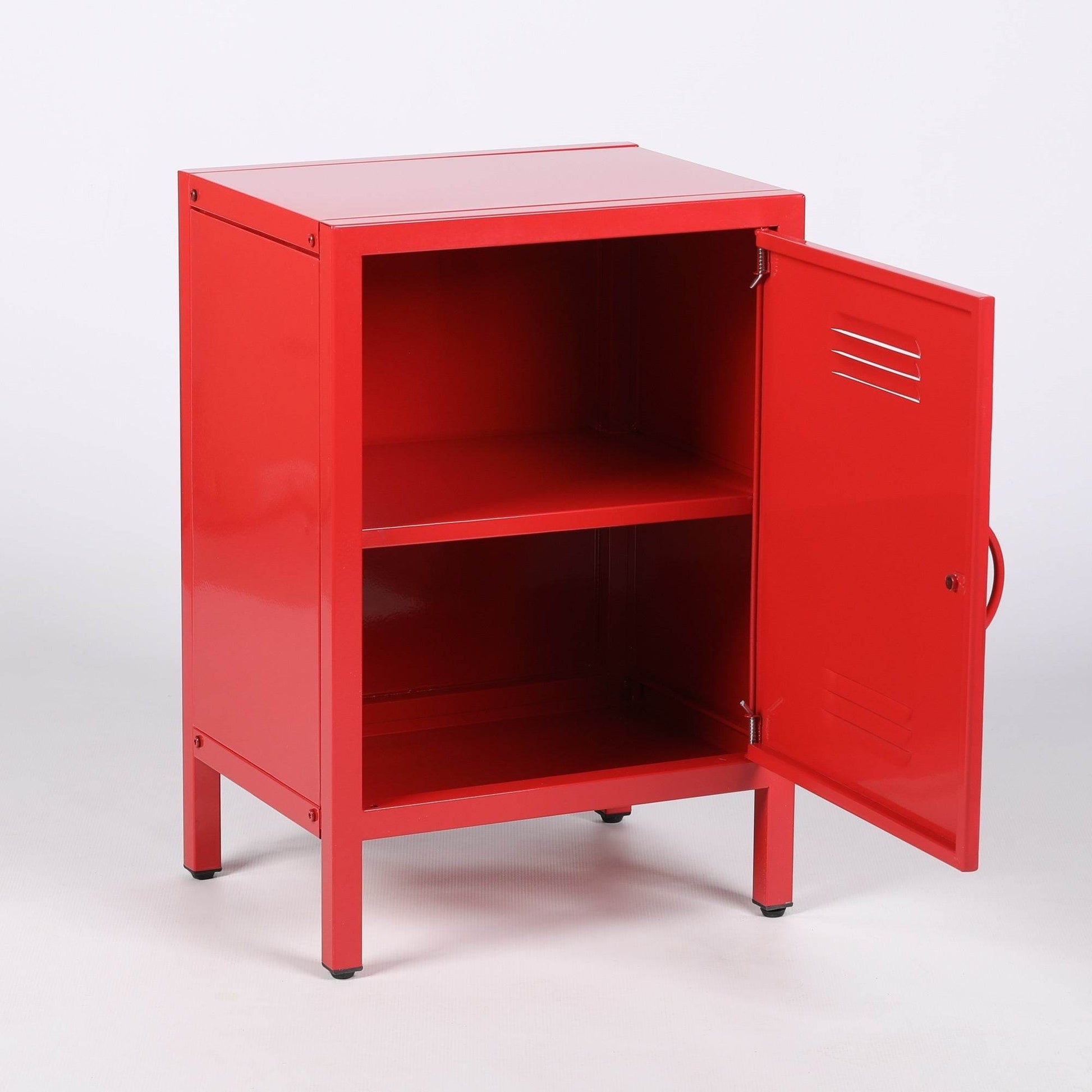 Industrial Metal Locker Storage Bedside Red Cupboard - Esmae & Rose