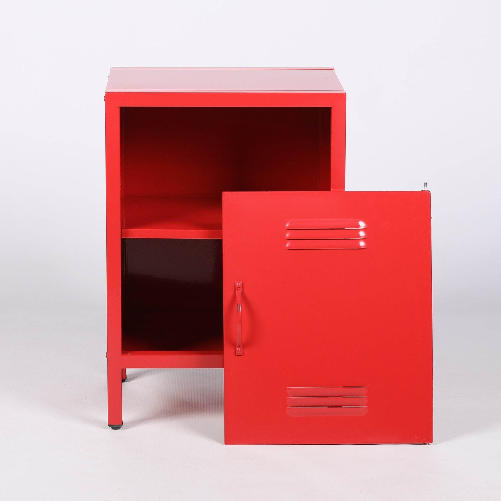 Industrial Metal Locker Storage Bedside Red Cupboard - Esmae & Rose