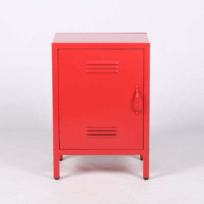 Industrial Metal Locker Storage Bedside Red Cupboard - Esmae & Rose