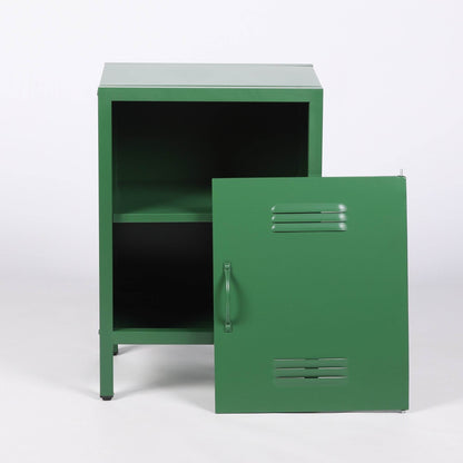 Industrial Metal Locker Storage Bedside Dark Green Cupboard - Esmae & Rose