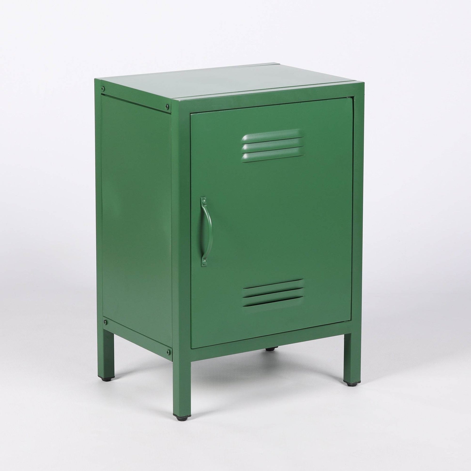 Industrial Metal Locker Storage Bedside Dark Green Cupboard - Esmae & Rose