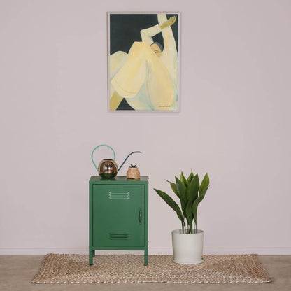 Industrial Metal Locker Storage Bedside Dark Green Cupboard - Esmae & Rose