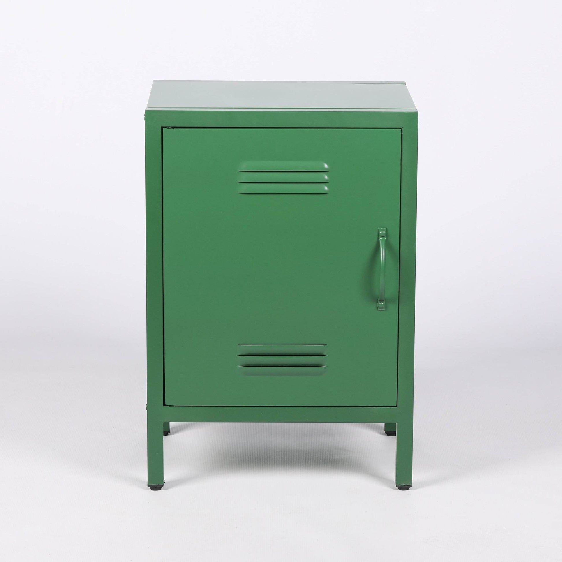 Industrial Metal Locker Storage Bedside Dark Green Cupboard - Esmae & Rose