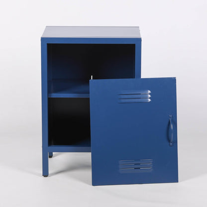 Industrial Metal Locker Storage Bedside Navy Blue Cupboard - Esmae & Rose