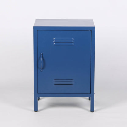 Industrial Metal Locker Storage Bedside Navy Blue Cupboard - Esmae & Rose