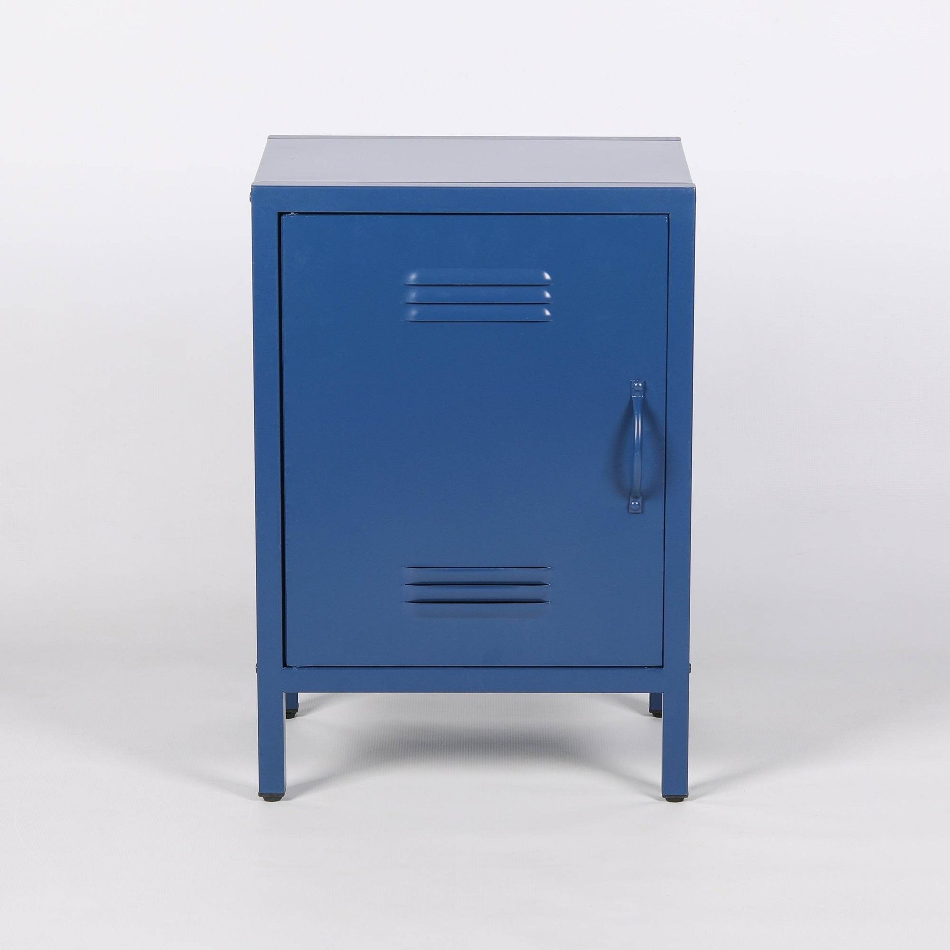 Industrial Metal Locker Storage Bedside Navy Blue Cupboard - Esmae & Rose