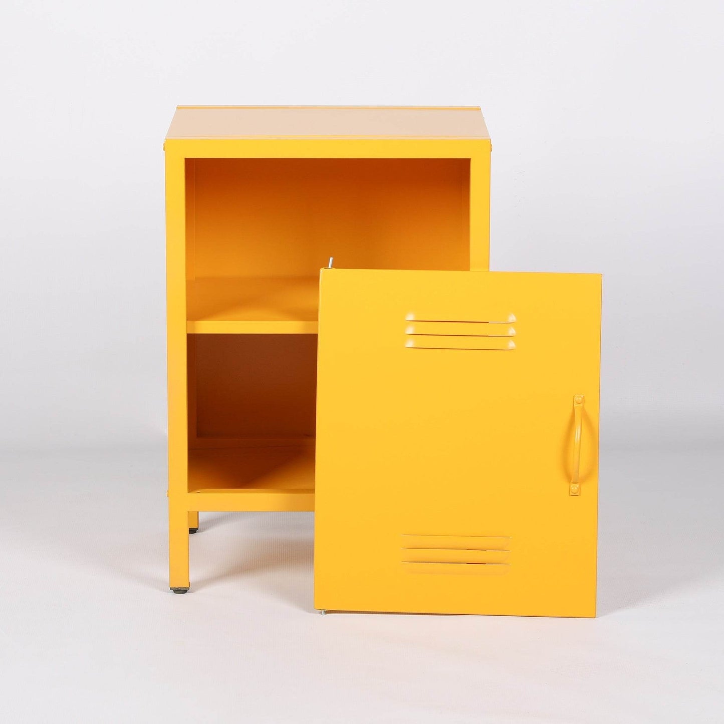 Industrial Metal Locker Storage Bedside Yellow Cupboard - Esmae & Rose