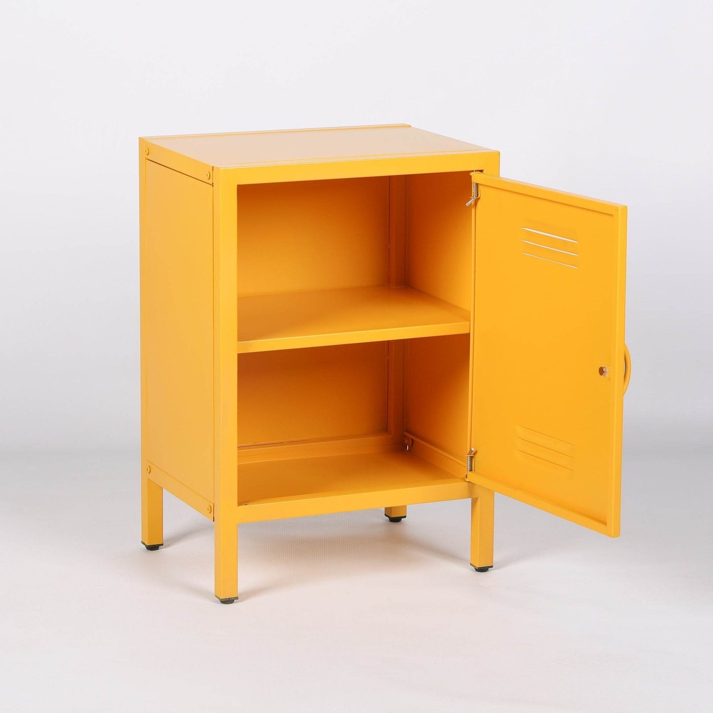 Industrial Metal Locker Storage Bedside Yellow Cupboard - Esmae & Rose