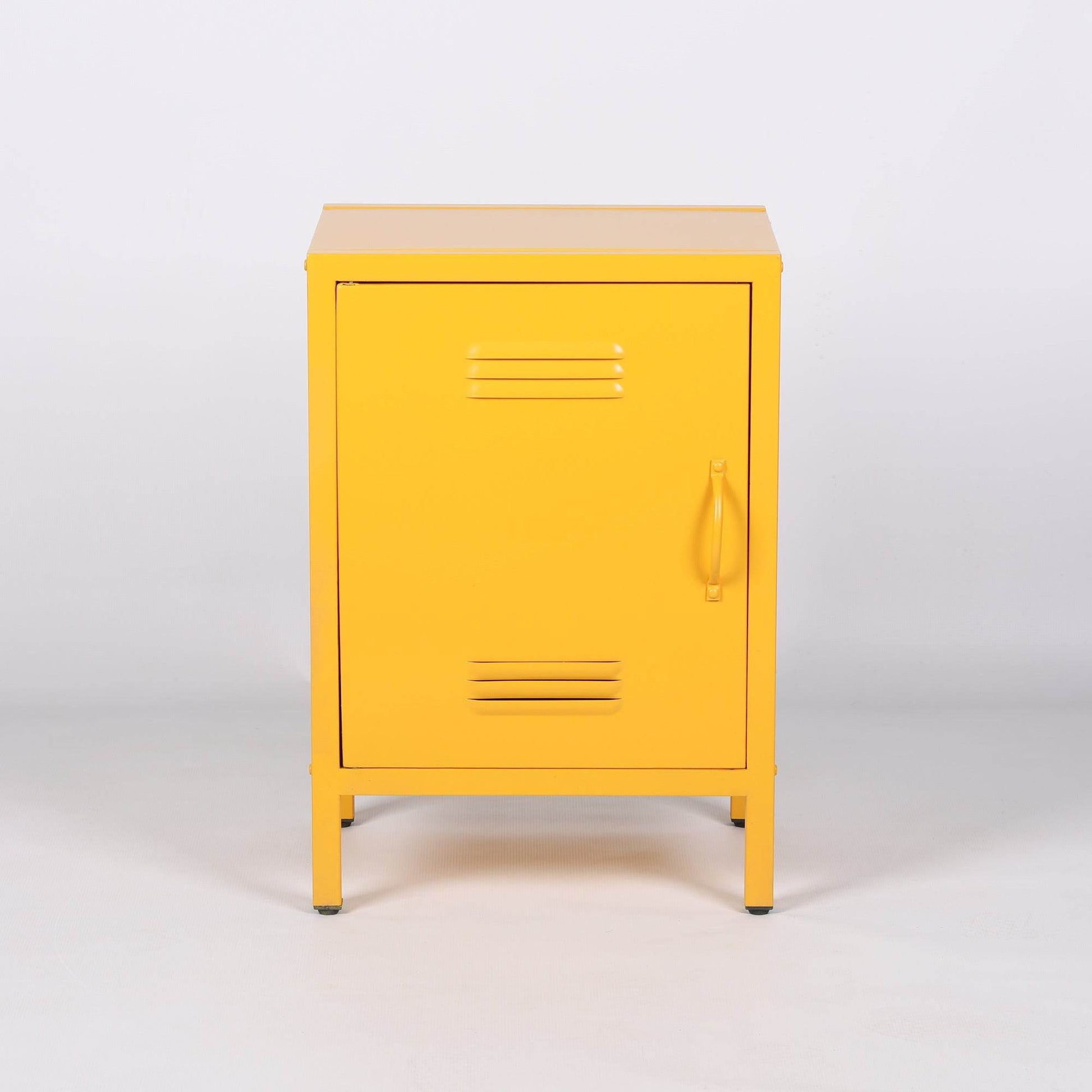 Industrial Metal Locker Storage Bedside Yellow Cupboard - Esmae & Rose