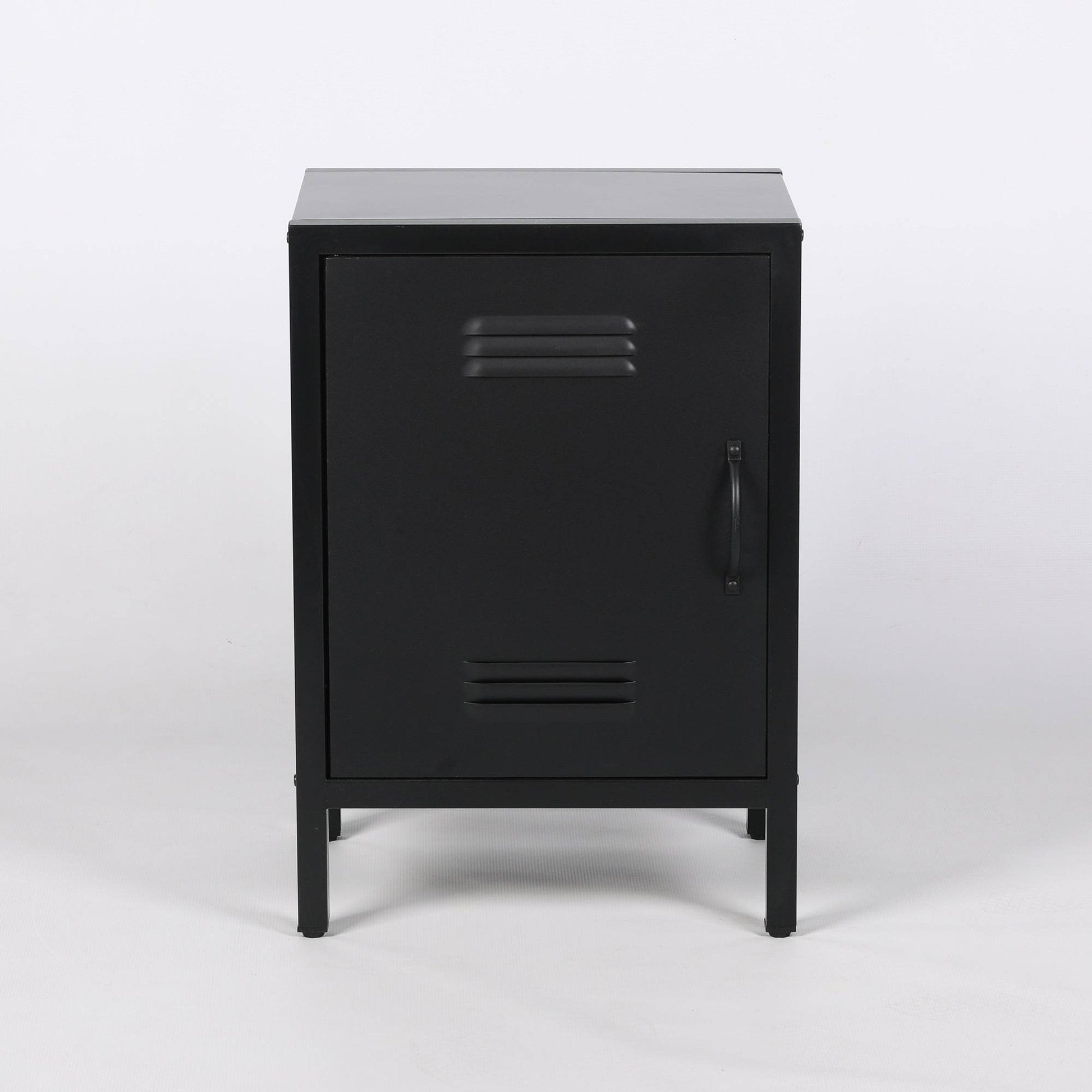 Industrial Metal Locker Storage Bedside Black Cupboard - Esmae & Rose