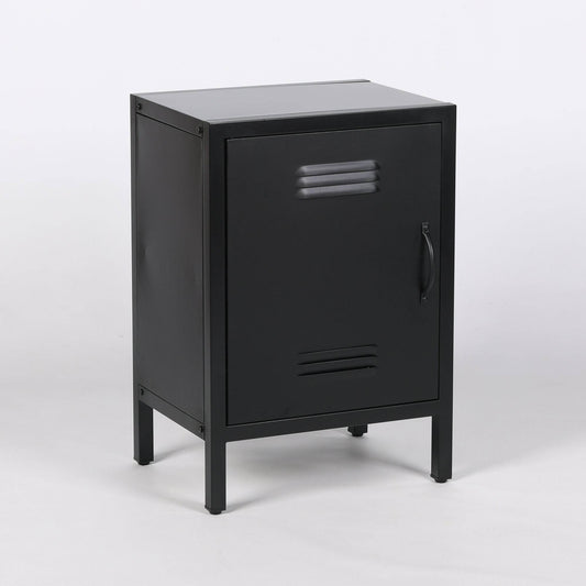 Industrial Metal Locker Storage Bedside Black Cupboard - Esmae & Rose