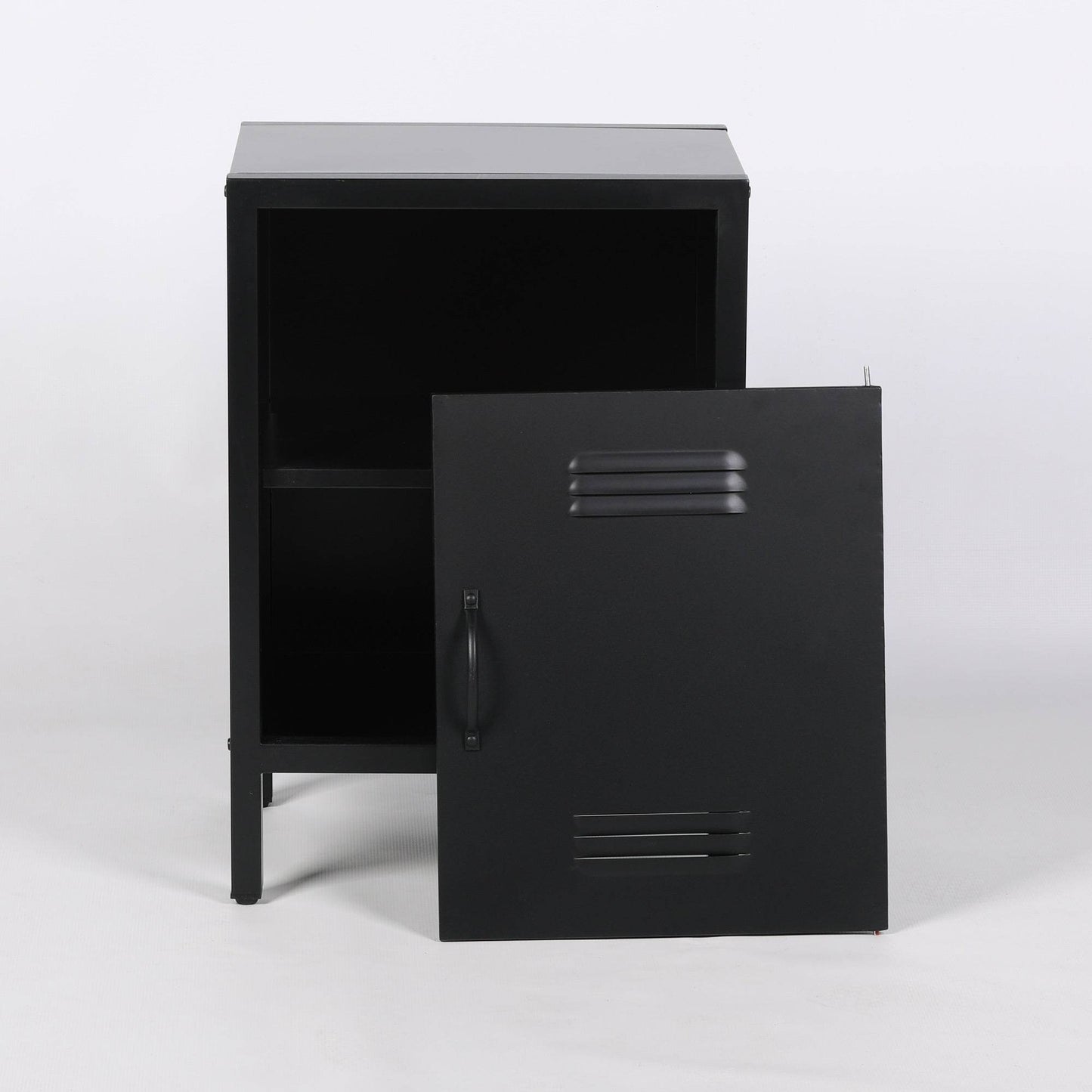 Industrial Metal Locker Storage Bedside Black Cupboard - Esmae & Rose