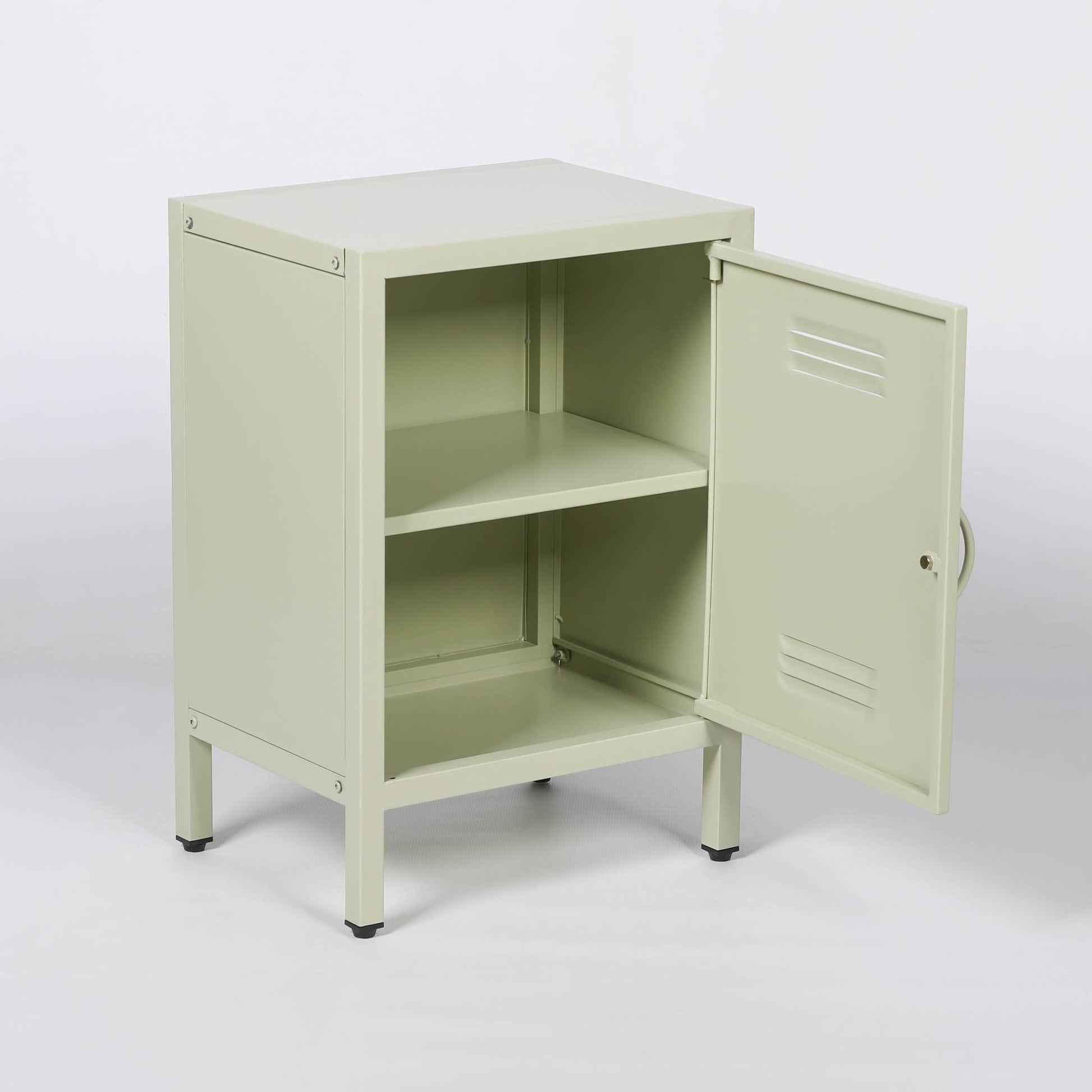 Industrial Metal Locker Storage Bedside Light Green Cupboard - Esmae & Rose