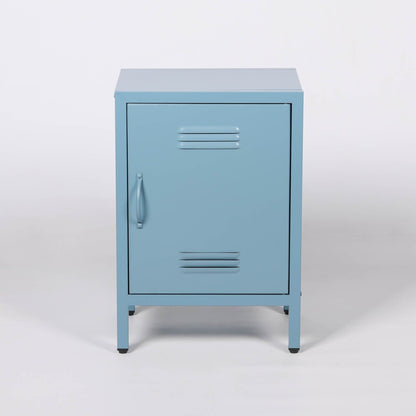 Industrial Metal Locker Storage Bedside Light Blue Cupboard - Esmae & Rose