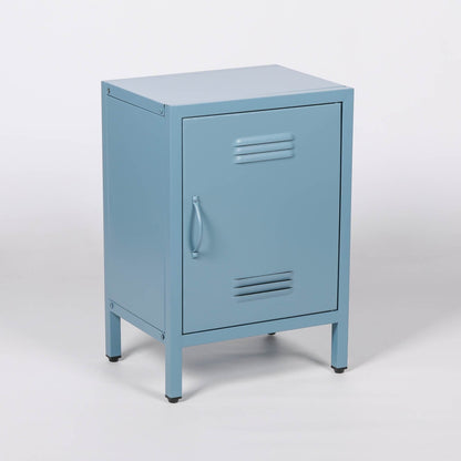 Industrial Metal Locker Storage Bedside Light Blue Cupboard - Esmae & Rose